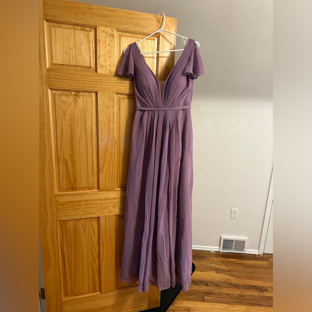 AZAZIE KITR Wisteria A-Line Ruched Chiffon Dress